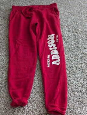 ADDISON RAE RED JOGGERS SIZE LARGE